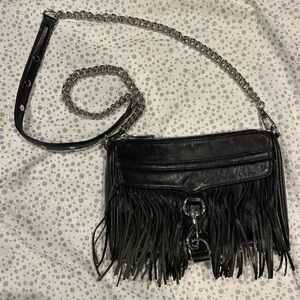 Rebecca Minkoff Black Fringe Leather Crossbody Bag